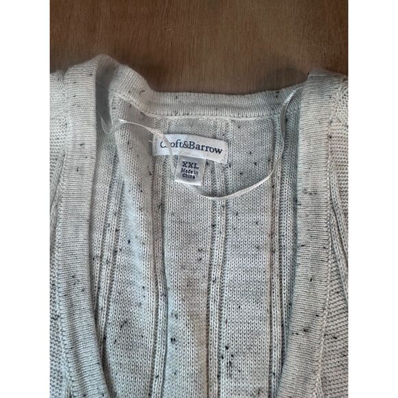 Croft & Barrow Longline Cardigan Women’s XXL Beige Speckled Knit Sweater - Picture 3 of 4